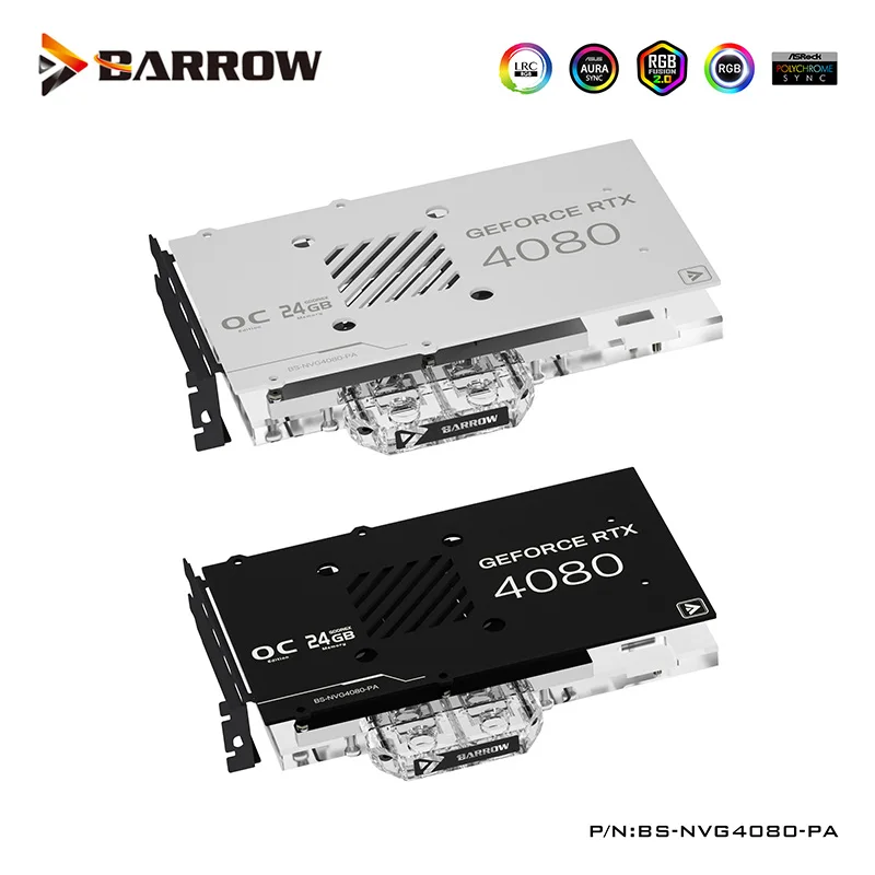 Barrow GPU bloque de agua servir para NVIDIA RTX 4080 (FE) edición enfriador de tarjeta gráfica con placa posterior, 5V 3PIN, BS-NVG4080-PA
