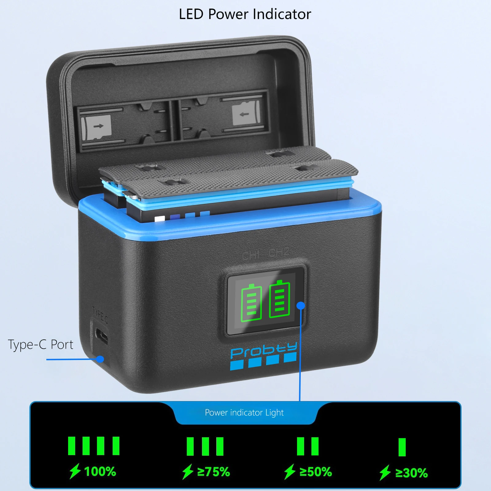 Batería de repuesto de 2850mAh para caja de cargador rápido Insta360 X5 para accesorios de Cámara de Acción Insta 360 X5 - imagen 4