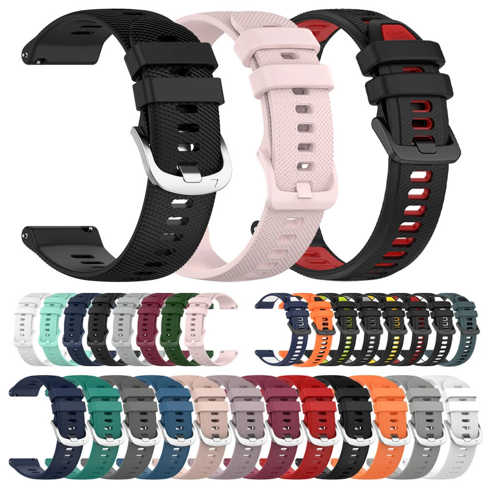 Correa de reloj de silicona de 20 a 22mm para Garmin Venu 3, pulseras Forerunner 265 255 245 165 Music Vivoactive 6 5 Band venu sq/2 Plus