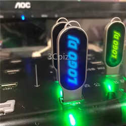 Pendrive USB 2.0 LED DJ Creativo con Logo y Memoria Flash Iluminada
