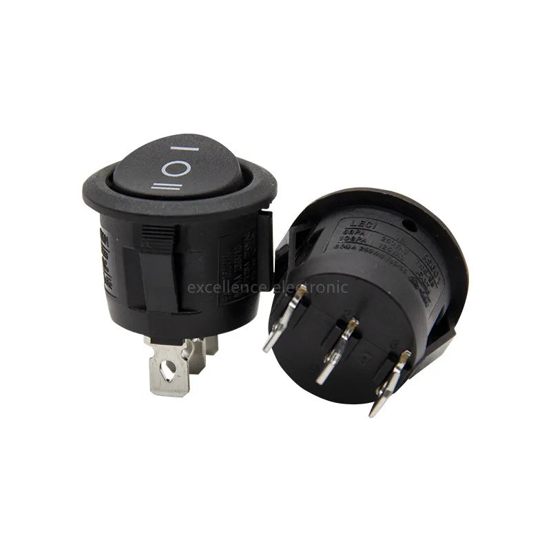 KCD1-105 Interruptor Basculante 23mm SPDT ON-OFF-ON Negro para Barco