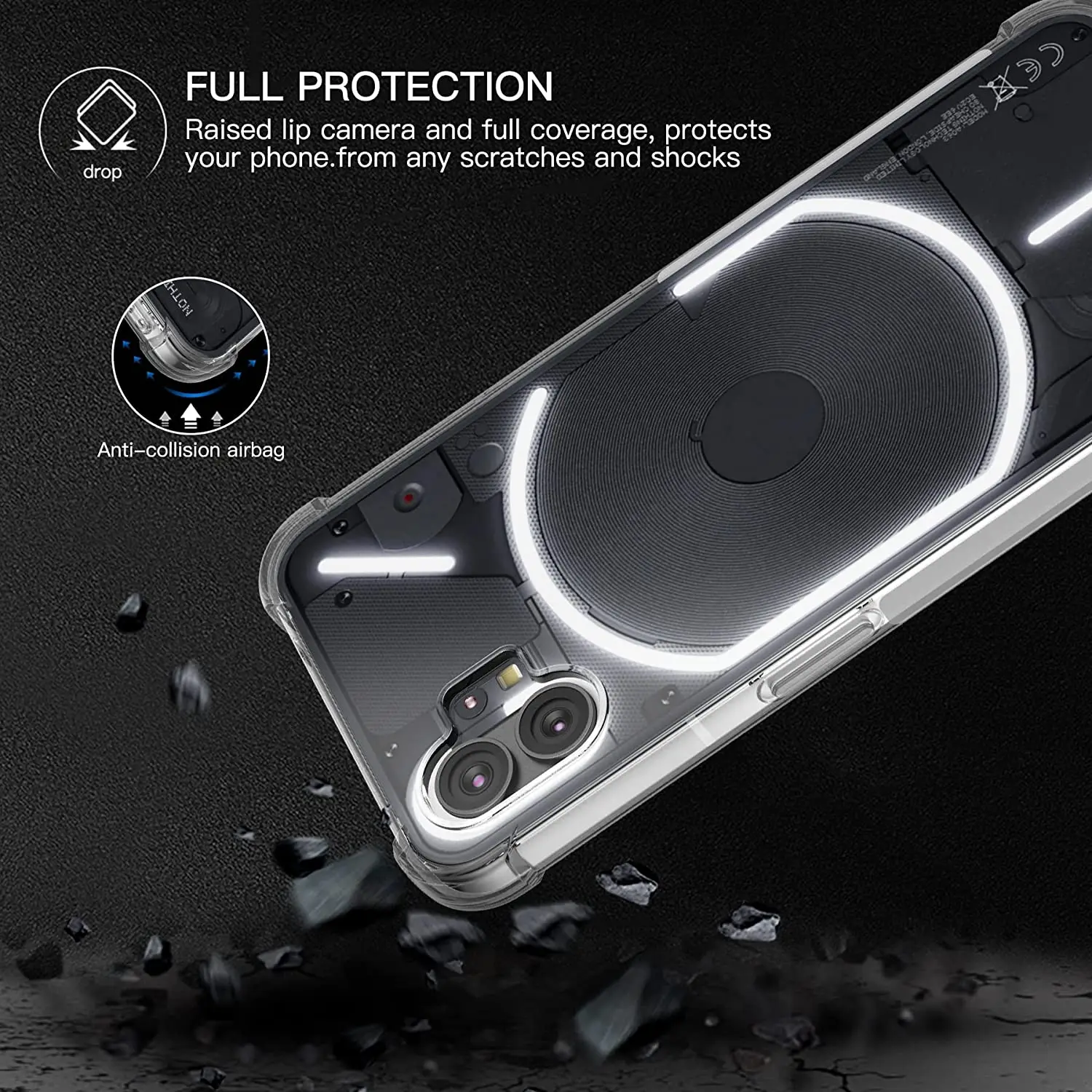 Funda para Nothing Phone 2 1 2A Funda trasera transparente suave a prueba de golpes para Nothing Phone 1 Phone2 Phone1 Couqe Funda - imagen 4