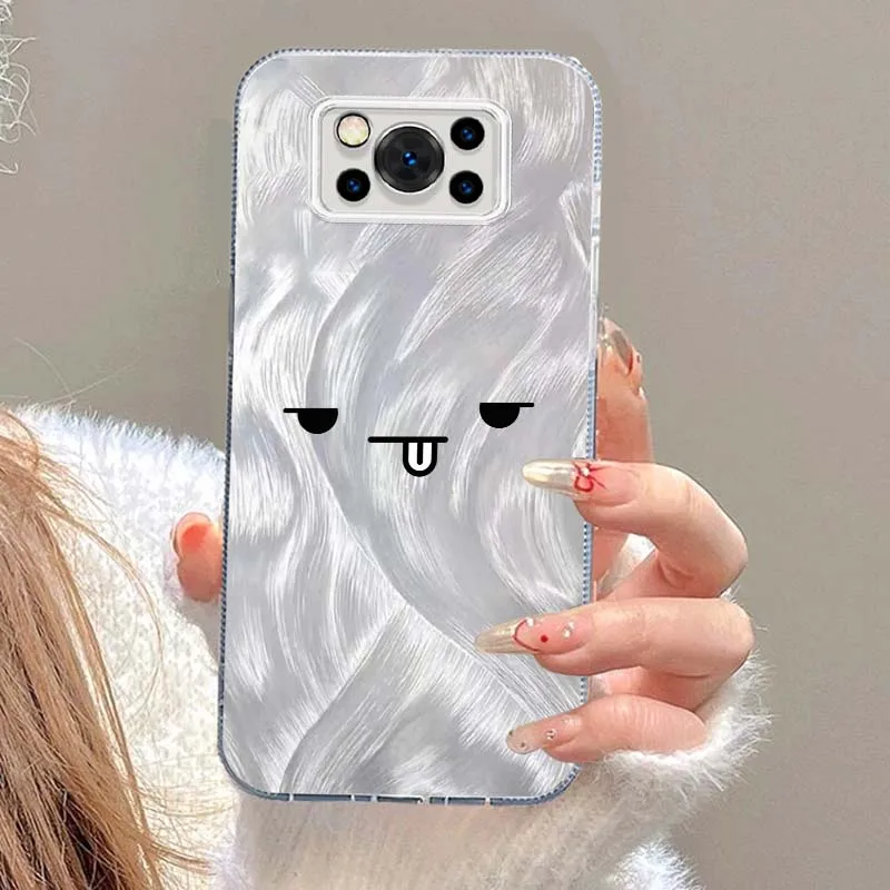 Funda con logotipo de línea divertida para Xiaomi Poco X3 X5 X6 X7 M3 M4 M5S M6 F5 F3 C65 C55 C75 Pro NFC textura de pluma funda de teléfono - imagen 3