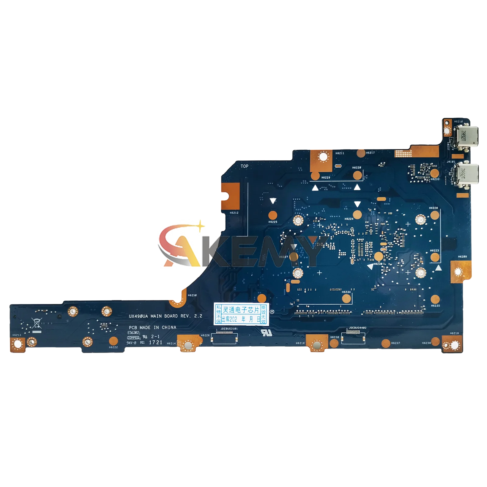 Placa base para ordenador portátil UX490UA para ASUS ZenBook UX490U UX490UA UX490UAK UX490UAR placa base para portátil con CPU i3 i5 i7 100% pruebas OK - imagen 2