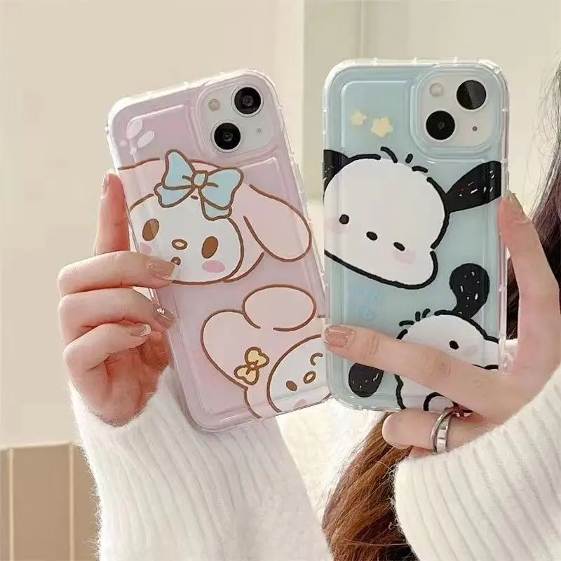 Funda de teléfono para IPhone 16 15 11 12 13 14 Pro Max XS XR 7 8 6 6S Plus SE 2022 funda suave de TPU con dibujos animados Pachacco Melody Kuromi