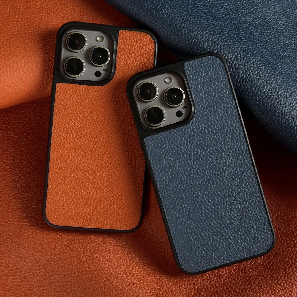 Funda de cuero genuino Premium para Iphone 16 Pro Max 15 14 13 12 11 fundas de teléfono cobertura completa carcasa protectora trasera Capa - imagen 5