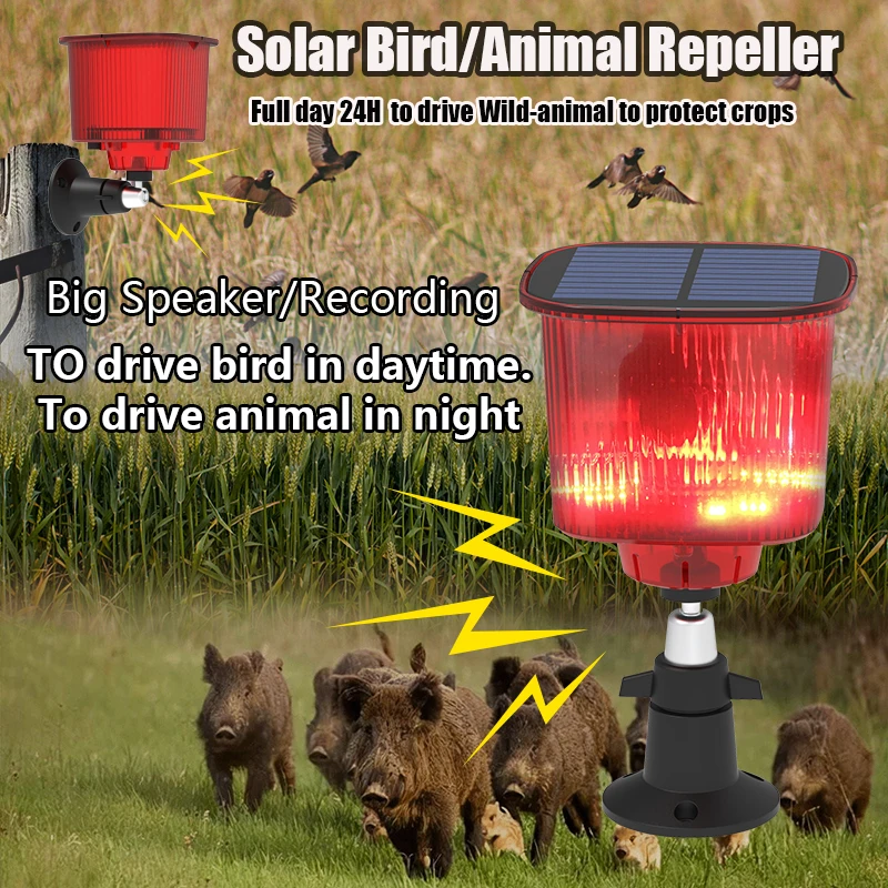 Repelente Solar de animales, repelente ultrasónico de animales, repelente para exteriores, disuasorio para gatos con Sensor de movimiento y LED parpadeantes - imagen 2