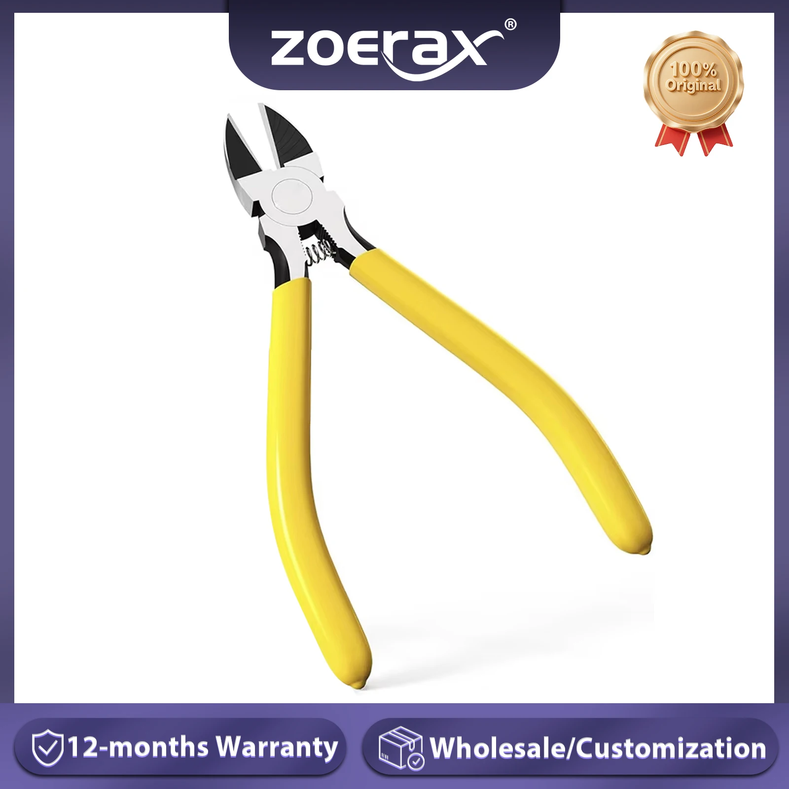 ZoeRax Cortadores de cables compactos ultraafilados de 5 pulgadas con punta plana larga Potente alicates cortadores de cables Ideal para cortar manualidades y cables