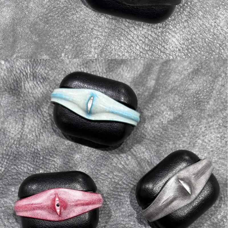 Funda para auriculares Airpods2/3/4/pro2 Alleyes, carcasa protectora de piel de vaca, funda decorativa personalizada hecha a mano para regalo de Airpods - imagen 5