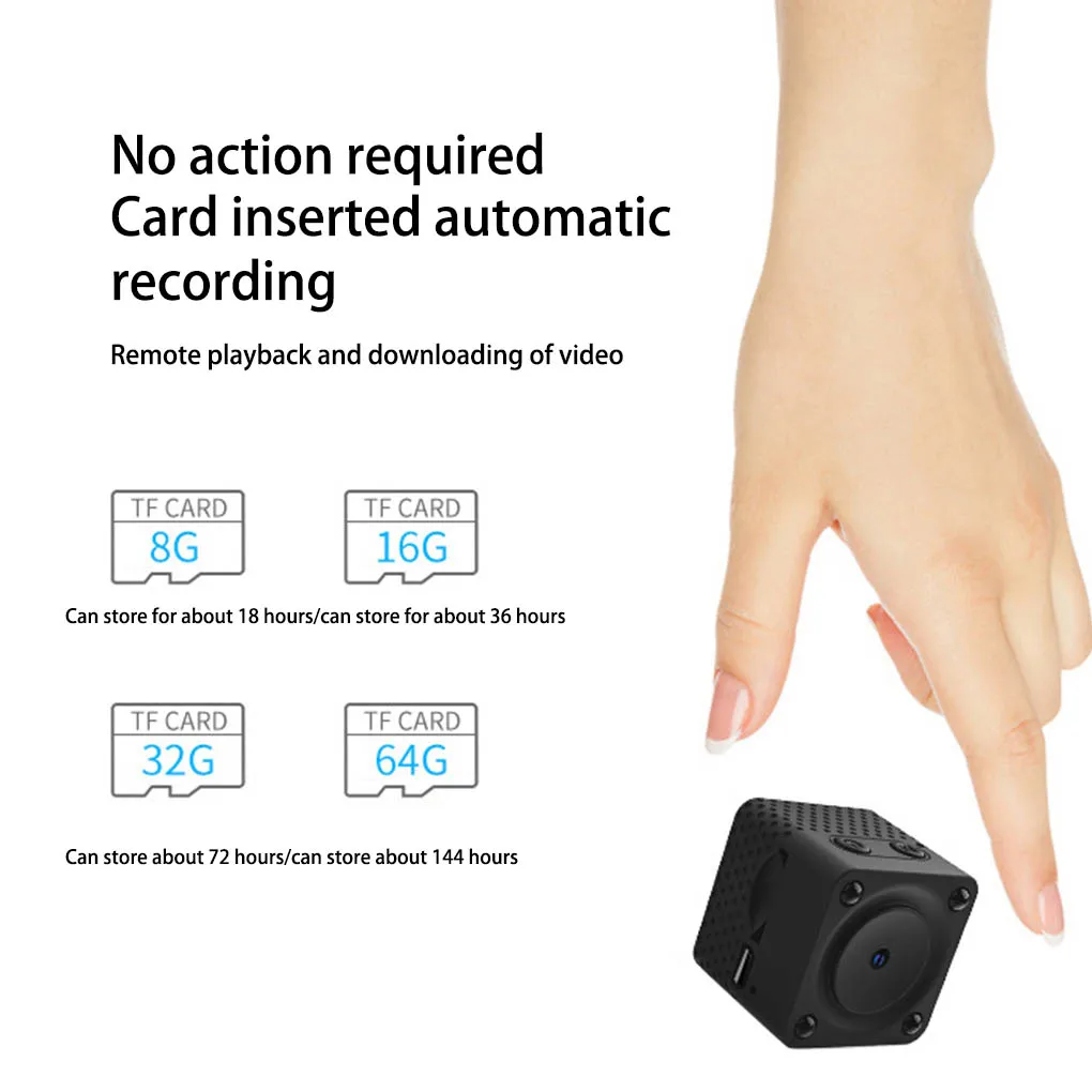 Cámara inalámbrica portátil con WiFi, videocámara con vista nocturna, detección de movimiento de 150 grados, grabación en bucle, Base giratoria gran angular - imagen 5