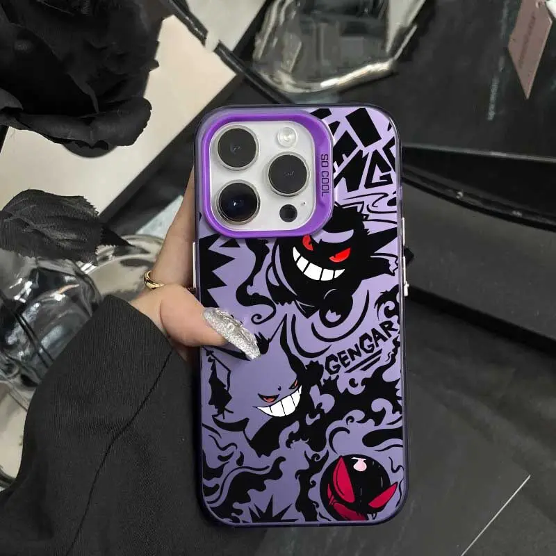 Funda de teléfono de lujo Pokemon Gengar para Huawei Honor 400 200 Pro 90 Lite X6B X7B X9B X8A Magic 7 Lite funda IMD con estampado láser púrpura - imagen 2