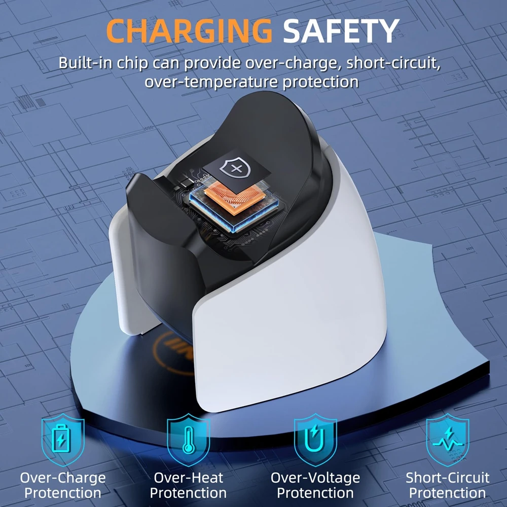 Cargador PS5 DualSense Edge Base USB Rápida – Indicador LED - imagen 2