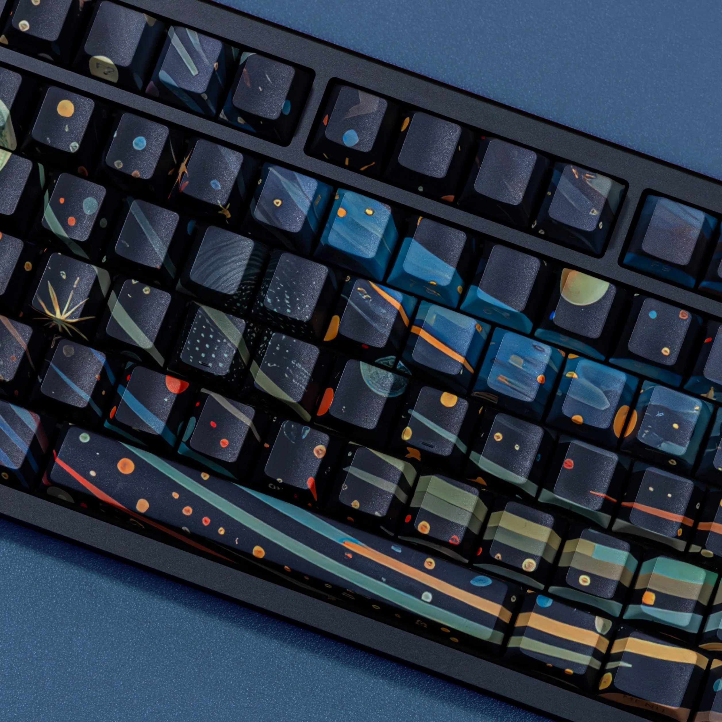 Teclas de cielo estrellado y cereza, Material PBT, letras laterales, teclas sub teñidas, 131 teclas para teclado mecánico, diseño ISO ANSI, Wooting A75 - imagen 4