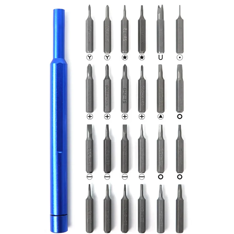 SUNSHINE SS-5118 Juego de destornilladores de alto rendimiento 25 en 1 para reparación de teléfonos móviles Puntas magnéticas de precisión Destornillador de perno de desmontaje - imagen 2