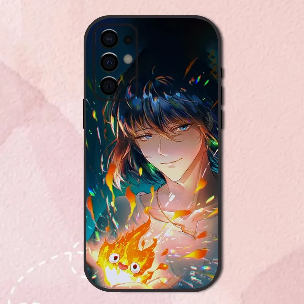 Funda de teléfono de Anime para Samsung S24,S21,S22,S23,S30,Ultra,S20,Plus,Fe,Lite,Note,10,9,5G M-Moving Castle, carcasa suave negra - imagen 3