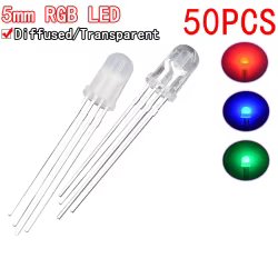 LED RGB 5mm cátodo común multicolor transparente