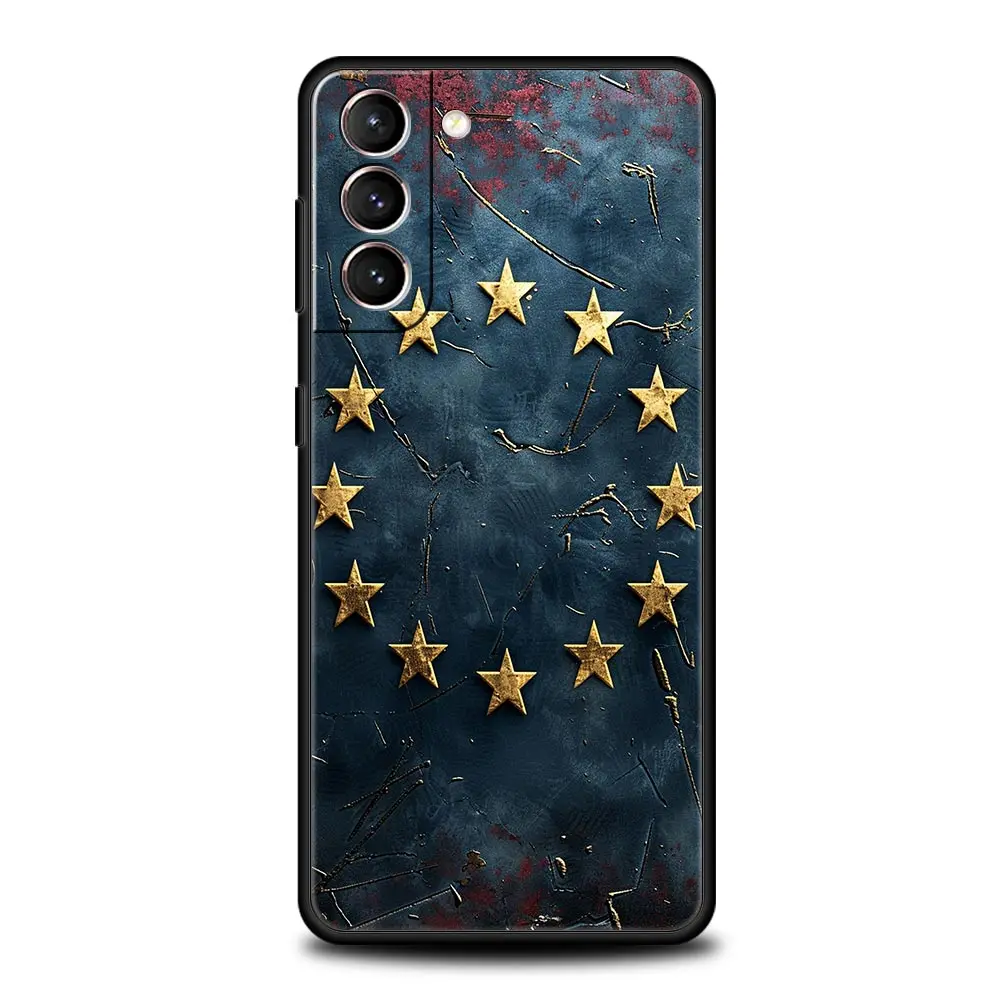 Funda de teléfono con bandera de la UE para Samsung Galaxy S25 Edge S24 S23 S22 S20 Ultra S21 FE 5G S10 Plus, funda suave de TPU - imagen 2