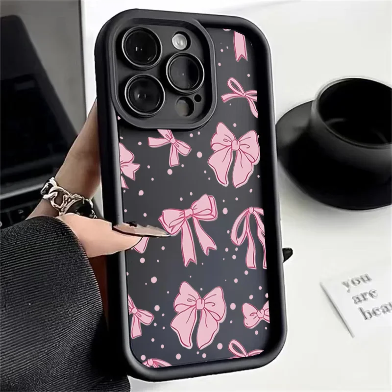 Funda bonita con lazo de corazón rosa para Motorola Moto E14 G54 5G G34 G24 G14 G85 G32 Edge 40 Neo 50 Fusion Pro G52 E32 Funda de silicona Capa - imagen 4