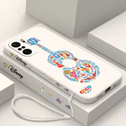 Coco Disney Cartoon Film For Xiaomi Redmi Note 13 12 12Pro 11 11S 11T 10S 10 Pro Plus Liquid Left Rope 5G Phone Case