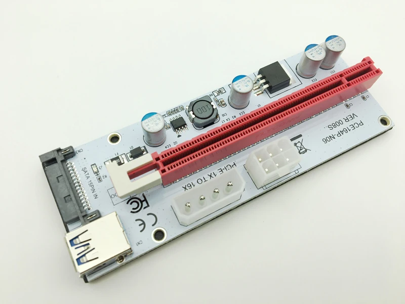Riser-tarjeta adaptadora USB 3,0 de 60cm, Cable de datos para minería BTC, Bitcoin, Antminer, Blanco 008S NGFF M.2 PCIE PCI-E 1X 2X 4X 8X 16X - imagen 3
