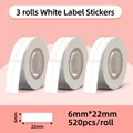 3x White 6x22mm