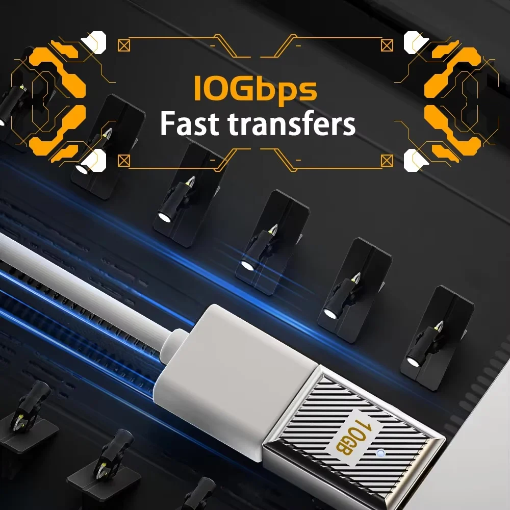 Adaptador OTG USB tipo C de 120W, transmisión de datos de 10Gbps, convertidor de carga tipo C a USB-C para teclado de disco U, teléfono Macbook Pro - imagen 3