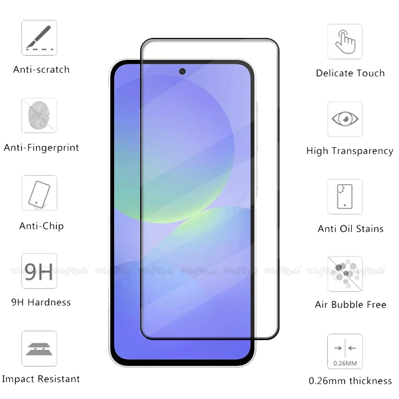 4 Uds para Samsung A36 vidrio Samsung Galaxy A36 A 36 Protector de vidrio templado cubierta completa pegamento HD 9H Protector de pantalla Samsung A36 - imagen 4