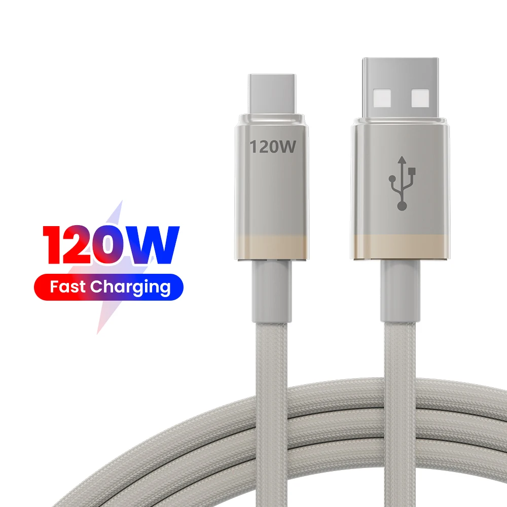 Cable USB A tipo C de carga rápida de 120W, Cable de 60W tipo C a USB C, Cable de datos USB C para teléfono móvil para IPhone 17 16 15 Pro Max Xiaomi