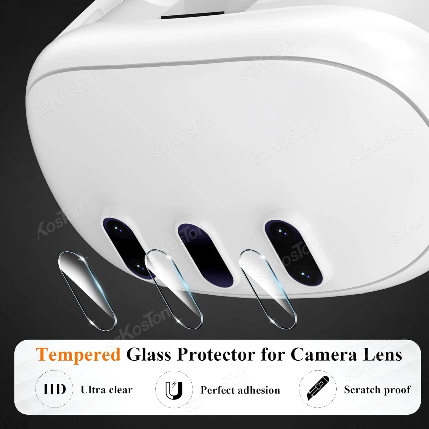 Cubierta protectora para casco de realidad virtual, accesorio para Meta Quest 3, a prueba de polvo, antiarañazos, película templada de 3 piezas - imagen 2