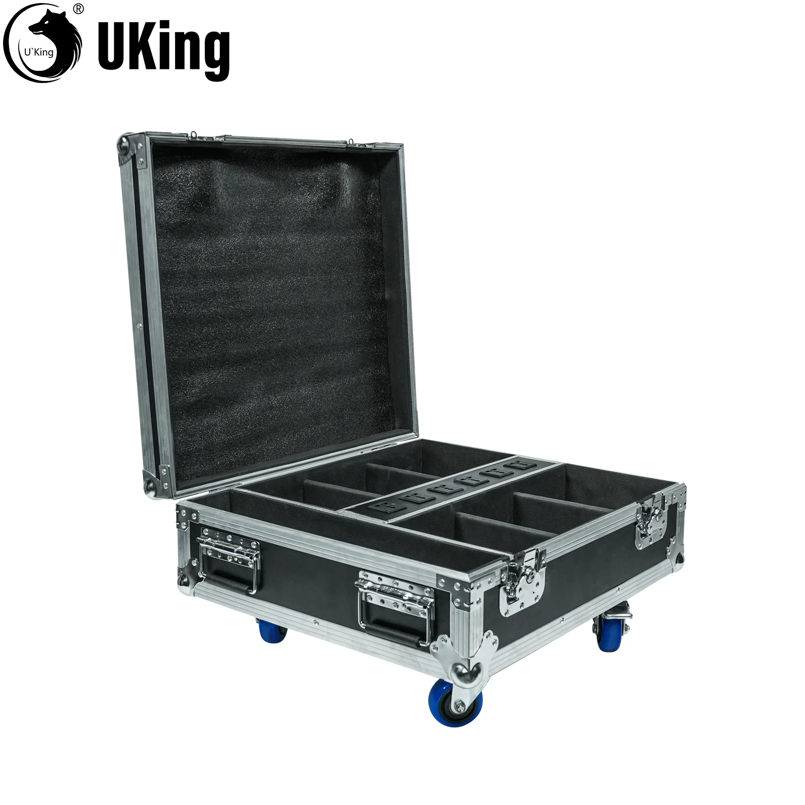 U'King-funda de vuelo Gator recargable en negro, funda de aerolínea de algodón EV con ruedas y asas para luces Par de aplicación recargables de 6 uds. - imagen 2
