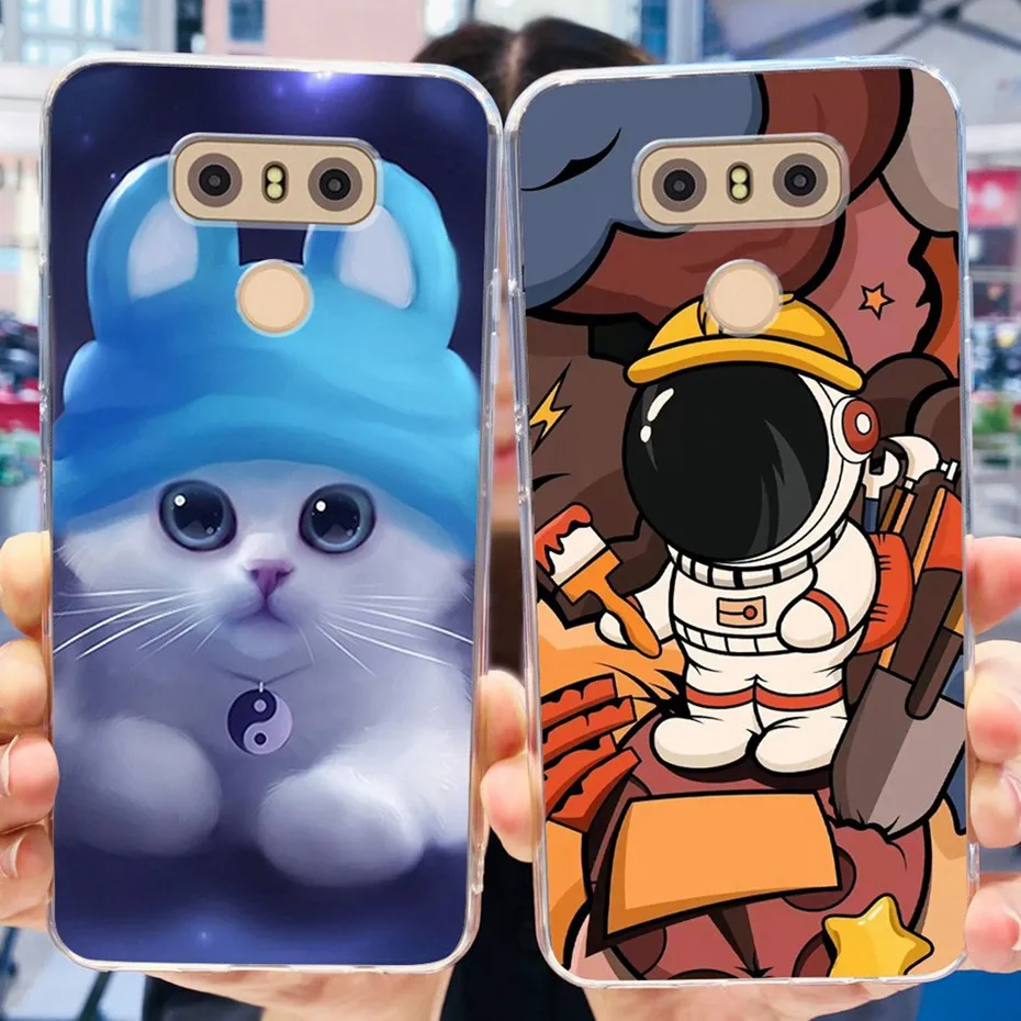 Funda para teléfono LG Q6 Plus, H870, H871, G600L, G600K, G600S, patrón de gato de flores, silicona suave, TPU, G6 G, 6 G6plus - imagen 3