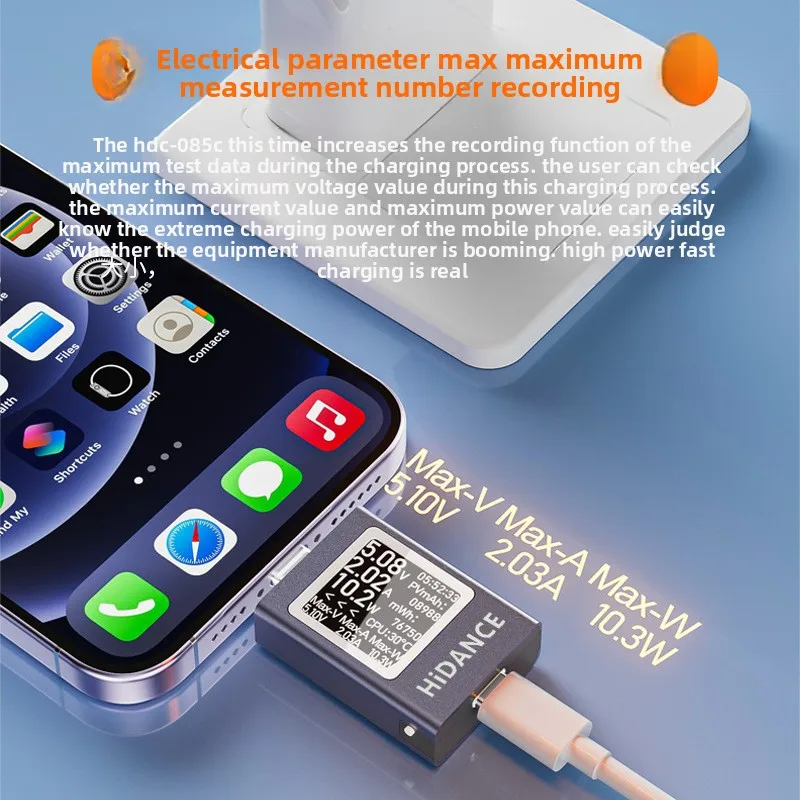 Pantalla Digital multifunción tipo C, amperímetro de voltaje CC, medidor de potencia, probador de carga de teléfono móvil, prueba de batería de PC - imagen 4