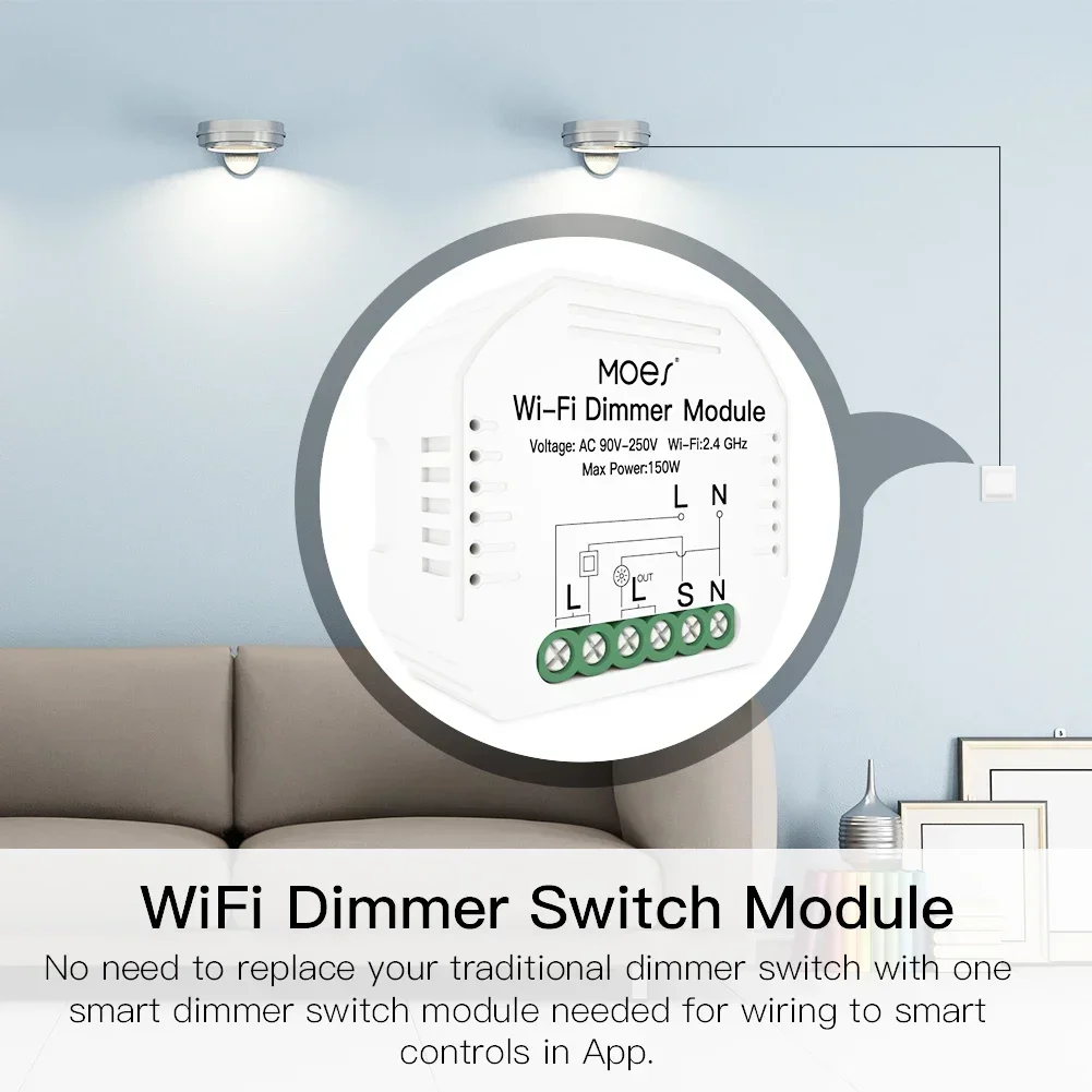 Módulo de atenuación WiFi ZigBee inteligente, módulo de interruptor, aplicación remota Smart Life, Control por voz Alexa y Google Home, 1/2 vía, 1/2 entradas - imagen 4