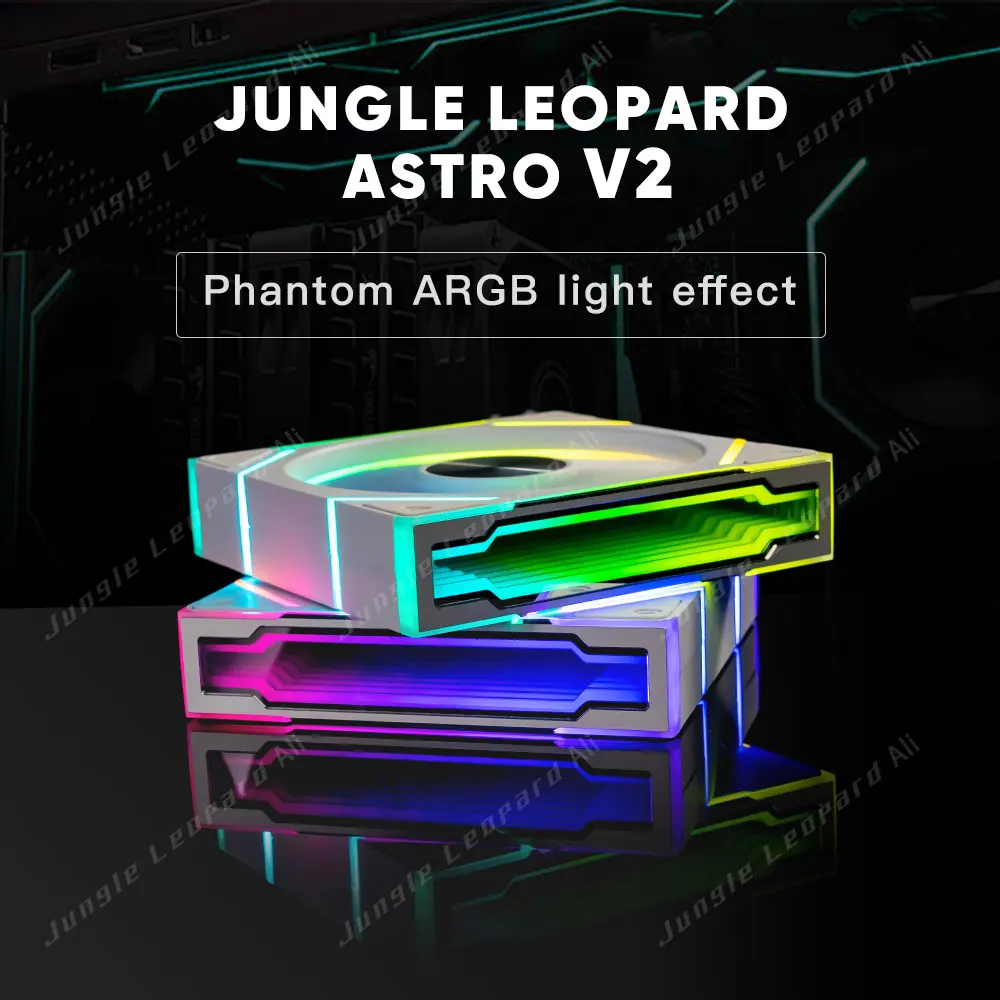 Jungle Leopard Astro V2 ventilador con cubierta de PC 120mm 5V 3Pin ARGB efecto de luz de espejo cíclico PWM 800 a 1850RPM ventilador de refrigeración - imagen 2