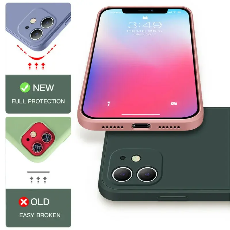 Funda de teléfono de silicona líquida original de lujo para iPhone15 14 13 12 11 Pro Max Mini X XR XS 7 8 Plus funda suave a prueba de golpes - imagen 2