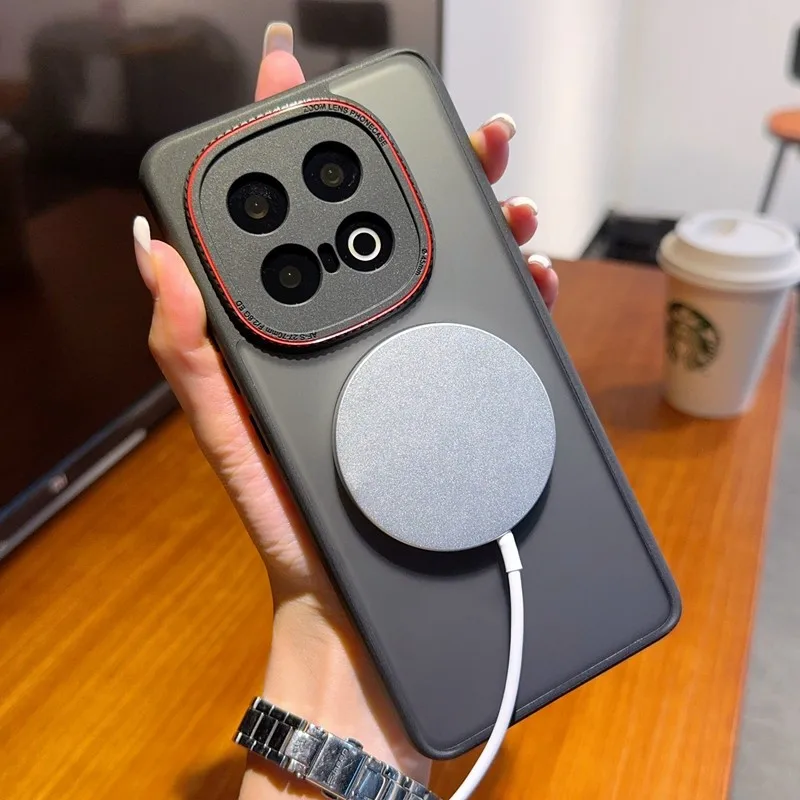 Para VIVO iQOO 13 funda magnética ELVEV a prueba de golpes mate translúcido duro PC lente protección succión cubierta del teléfono - imagen 3