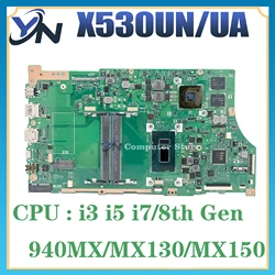 Placa base X530UN para ASUS X530UA X530UF A530U F530U V530U R530U K530U S530U X530UNO placa base para ordenador portátil con CPU i3 i5 i7 de 8. a generación