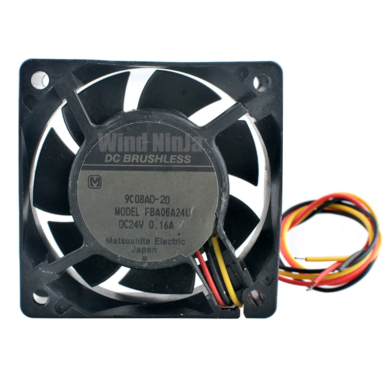 FBA06A24U 6cm 60mm ventilador de flujo Axial 60x60x25mm DC24V 0.16A ventilador de refrigeración de 3 pines para fuente de alimentación del convertidor de frecuencia - imagen 2