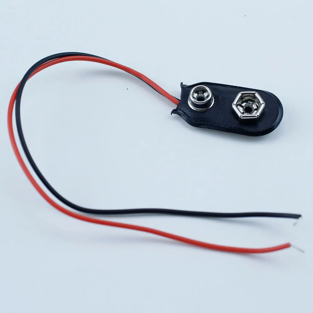 Conector a presión para batería de 9 V, 1 piezas, Clip tipo I, soporte de hebilla de batería de 9 voltios, cable de plomo de 15cm de longitud