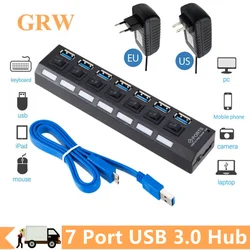 Hub USB 3.0 Concentrador Puertos con Adaptador Multi-Entrada