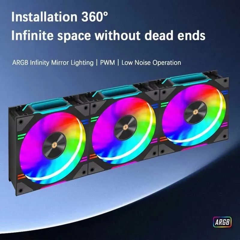 UPSIREN D30 ventilador de PC ARGB 120X120X30mm PWM 4PIN 12V radiador de gran volumen de aire ventilador con cubierta de ordenador accesorios para juegos ventilador - imagen 3
