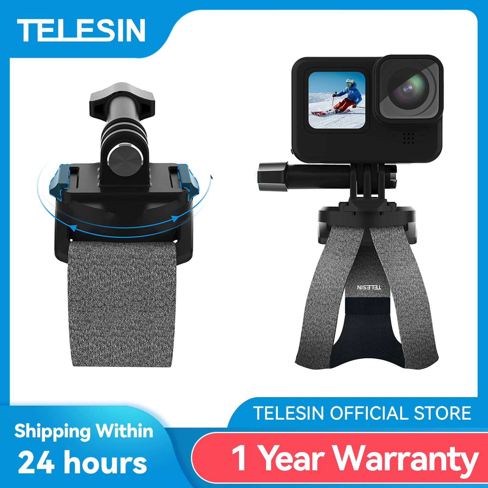 Telesin Correa Muñeca Ajustable 360° para GoPro Hero - imagen 3