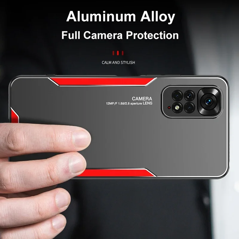 Funda de Metal de aluminio para Xiaomi Redmi Note 11S, 11 Pro Plus, 11E, 11T, funda de teléfono mate para Redmi Note 9S, 10S, 9, 10 Pro, 9T, 10T - imagen 3