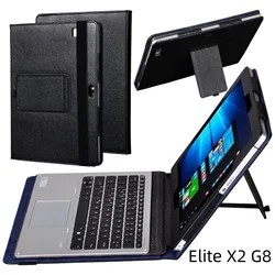 Funda de negocios para tableta HP Elite X2 G8 de 13 pulgadas, Funda de cuero Pu Premium, carcasa trasera con soporte, carcasa protectora a prueba de golpes