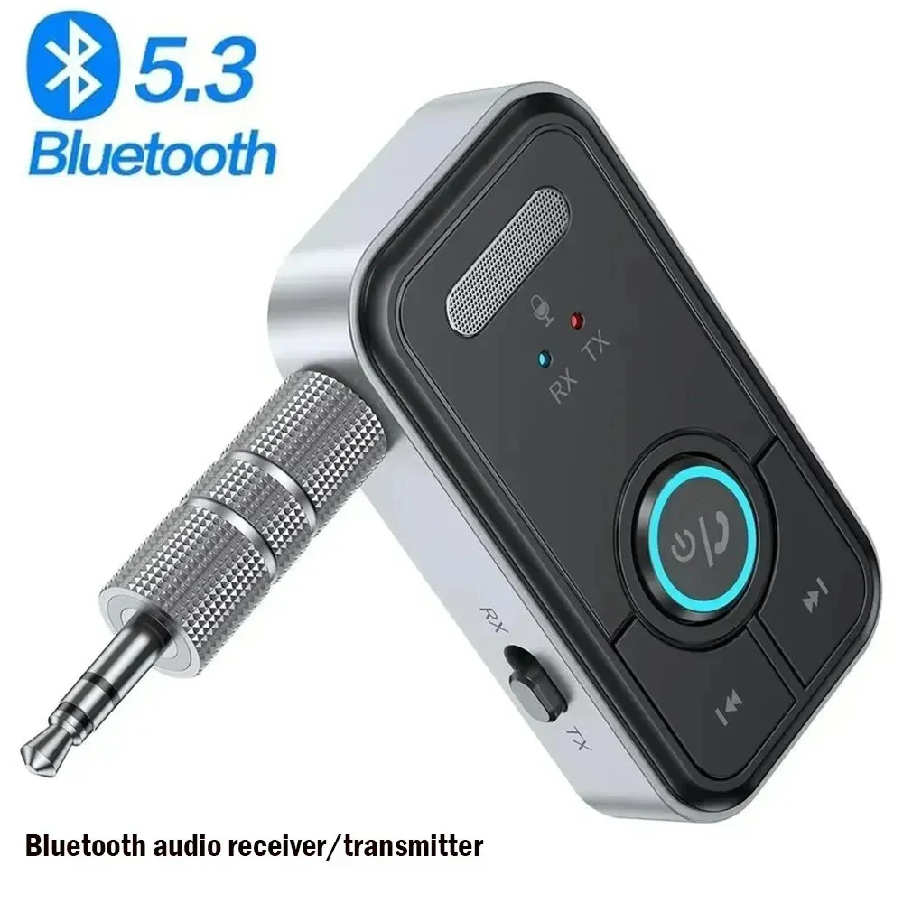 Adaptador Bluetooth 5,3, transmisor, receptor, adaptador de Audio inalámbrico para TV de coche, altavoz doméstico, adaptador de Audio auxiliar con conector de 3,5mm