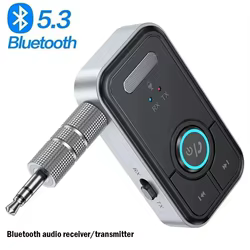 Adaptador Bluetooth 5,3, transmisor, receptor, adaptador de Audio inalámbrico para TV de coche, altavoz doméstico, adaptador de Audio auxiliar con conector de 3,5mm