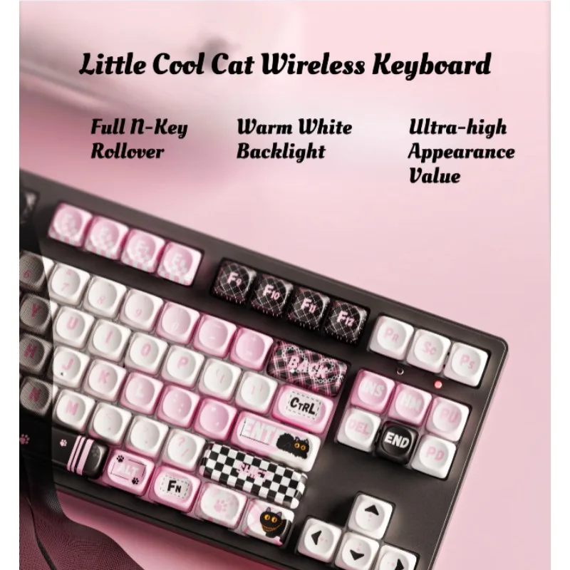 EWEADN MT87 Teclado mecánico inalámbrico 87 108 diseño interruptores soldados trimodos sublimación de tinte teclado de oficina para juegos regalo - imagen 5