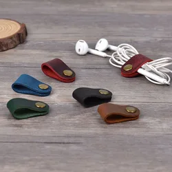 Organizador de Cables de Cuero Portátil