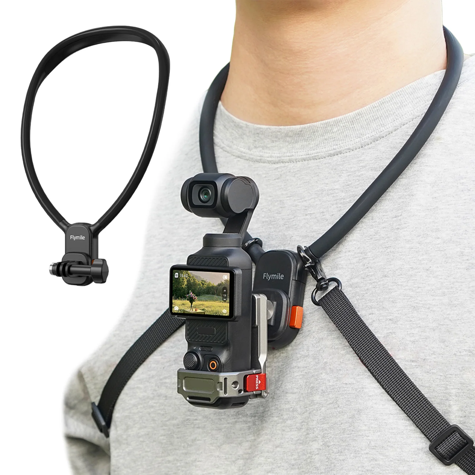 Soporte para el cuello para cámara DJI Action 5 Pro/Osmo 360, soporte para el cuello, soporte para el cuello, soporte para el cuello para Selfie Vlog, correa para el pecho