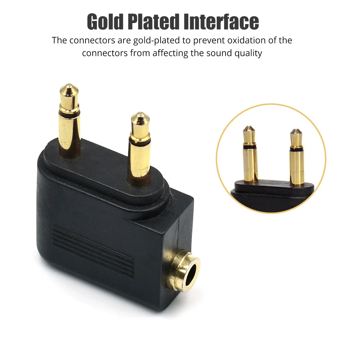 Adaptador de Audio Fonken, conector de 3,5mm, auriculares de avión de línea aérea, adaptador de Audio para avión, auriculares de viaje - imagen 3